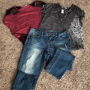 Maurices 15/16 denim flex tapered leg jeans
